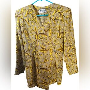 Women's Yellow Floral Blouse